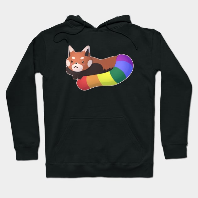 Gay Pride Red Panda Hoodie by celestialuka